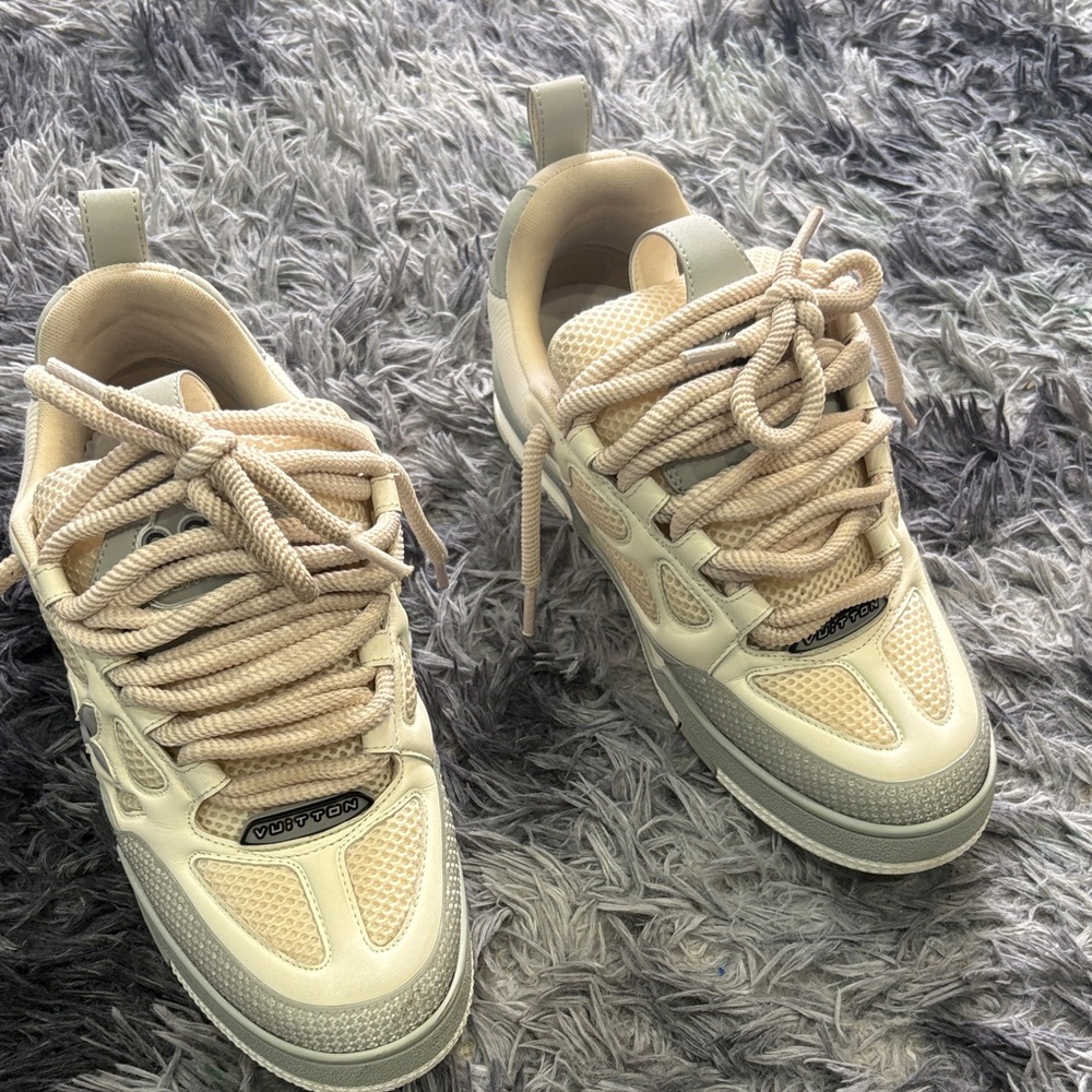 Cream and Gray skaters Sneakers